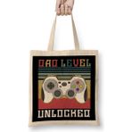 Humuts Dad Level Unlocked Gaming New Dad Baby Announcement Fathers Day Daddy To Be Video Game First 06 Bez Çanta