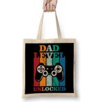 Humuts Dad Level Unlocked Gaming New Dad Baby Announcement Fathers Day Daddy To Be Video Game First 07 Bez Çanta