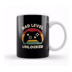 Humuts Dad Level Unlocked Gaming New Dad Baby Announcement Fathers Day Daddy To Be Video Game First Kupa Bardak