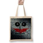 Humuts Dark Knight Joker Batman Açık Bej Uzun Saplı Bez Çanta
