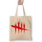 Humuts Dead By Daylıght Logo 02 Açık Bej Uzun Saplı Bez Çanta