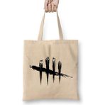 Humuts Dead By Daylight Logo 03 Açık Bej Uzun Saplı Bez Çanta
