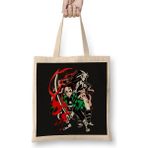 Humuts Demon Slayer Açık Bej Uzun Saplı Bez Çanta