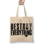 Humuts Destroy Everythıng Rammstein Açık Bej Uzun Saplı Bez Çanta