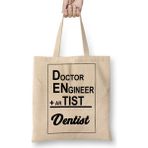 Humuts Doctor Engineer Artist Dentist 06 Uzun Saplı Açık Bej Bez Çanta