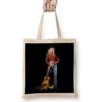 Humuts Dolly Parton Jolene Jolene Love 01Açık Bej Uzun Saplı Bez Çanta