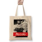 Humuts Dragon Ball Z Piccolo Red Band Logo Açık Bej Uzun Saplı Bez Çanta
