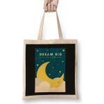 Humuts Dream Big 01 Açık Bej Uzun Saplı Bez Çanta