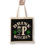 Humuts Drink Up Bitches Açık Bej Uzun Saplı Bez Çanta