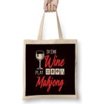 Humuts Drink Wine Play Mahjong Chinese Board Game Player Solitaire Bez Çanta