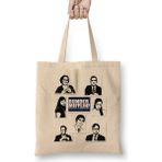 Humuts Dunder Mifflin Paper Company Office Açık Bej Uzun Saplı Bez Çanta