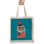 Humuts Eagle Independence Day 4th Of July Gift Celebration Bez Uzun Saplı Açık Bej Rengi Çanta