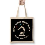 Humuts Eff You See Kay Why Oh You Açık Bej Uzun Saplı Bez Çanta