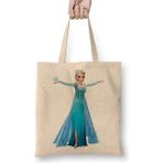 Humuts Elsa Hans Frozen Anna Açık Bej Uzun Saplı Bez Çanta