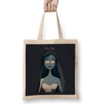 Humuts Emily Corpse Bride Açık Bej Uzun Saplı Bez Çanta