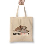 Humuts English Bulldog Lover Snoozing Bulldog Bez Uzun Saplı Açık Bej Rengi Çanta