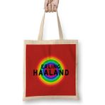 Humuts Erling Haaland - Vintage Retro Rainbow Style Uzun Saplı Bez Çanta