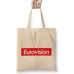Humuts Eurovision Skate Logo Açık Bej Uzun Saplı Bez Çanta