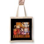 Humuts Evangelion Angels Açık Bej Uzun Saplı Bez Çanta