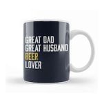 Humuts Fathers Day Great Dad Great Husband Beer Lover Kupa Bardak
