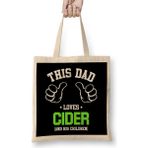 Humuts Fathers Day This Dad Loves Cider And His Children Bez Uzun Saplı Açık Bej Rengi Çanta