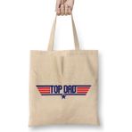 Humuts Fathers Day Top Dad Top Gun Logo Bez Uzun Saplı Açık Bej Rengi Çanta