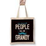 Humuts Favorite People Call Me Grandy Grandparents Grandma Grandpa Bez Uzun Saplı Açık Bej Rengi Çanta