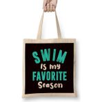 Humuts Favorite Swim Season Summer Vacation Swimming Pool Swimmer Bez Uzun Saplı Açık Bej Rengi Çanta