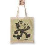 Humuts Felix The Cat Retro Faded Design Açık Bej Uzun Saplı Bez Çanta