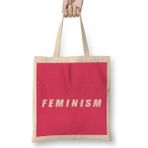 Humuts Feminism Slogan Bez Uzun Saplı Açık Bej Rengi Çanta