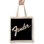 Humuts Fender Music Bass Guitar Design Açık Bej Uzun Saplı Bez Çanta