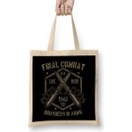 Humuts Final Combat Mural Açık Bej Uzun Saplı Bez Çanta