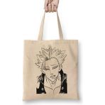 Humuts Fox Sin of Greed Ban the Seven Deadly Sins Uzun Saplı Açık Bej Bez Çanta