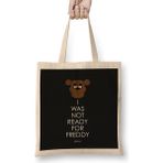 Humuts Freddy Fazbear I Was Not Ready for Freddy Uzun Saplı Açık Bej Bez Çanta