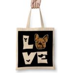 Humuts French Bulldog Funny Frenchie Mom Dad Pug Bez Kadın Günlük Çanta