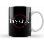 Humuts French Slogan Tres Chic Circle Kupa Bardak