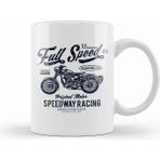 Humuts Full Speed Motor Speedway Racing Motorbike Beyaz Porselen Kupa Bardak