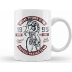 Humuts Fun Cool Urban Pedal Pusher Bicycle Racing Team Beyaz Porselen Kupa Bardak