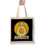 Humuts Funny Avogato Avocado Cat Cute Kitty Avo Gato Pun Bez Çanta