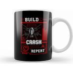 Humuts Funny Build Crash Repeat Drone Pilot Droning Beyaz Kupa