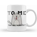 Humuts Funny Cat to Me You are Ppurrfect Beyaz Kupa