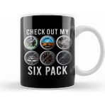 Humuts Funny Check Out My Six Pack Airplane Pilot Beyaz Kupa
