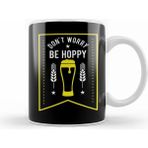 Humuts Funny Dont Worry Be Hoppy Cute Beer Drinking Pun Beyaz Kupa