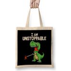 Humuts Funny I Am Unstoppable T-Rex Dinosaur Grabber Pun Bez Çanta