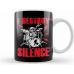 Humuts Funny I Destroy Silence Drummer Awesome Drumming Beyaz Kupa