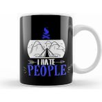 Humuts Funny I Hate People Camping Pun Introvert Camper Beyaz Kupa