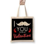 Humuts Funny I Mustache You To Be My Valentine Cute Pun T Bez Çanta