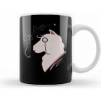 Humuts Funny Llama With Class Tophat Monocle Cute Lama Beyaz Kupa
