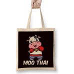 Humuts Funny Muay Thai Cow Fighter Mma Martial Arts Kickboxing Bez Çanta