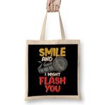 Humuts Funny Photography Smile And I Might Flash You Bez Kadın Günlük Çanta